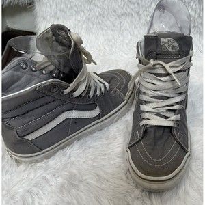 Vans Off The Wall Women's Size 6.5 High Top Gray and white Skate Shoes